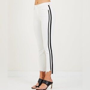 MOTHER Denim Insider Crop Step Fray Guilty Racer Jeans Sz 26